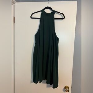 Lulu’s - high neck, forest green mini dress - size XL